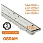 OSRAM LED-Chip Feuchtraum-Wannenleuchte 120cm (35W-30W-25W-20W Einstellbar) IP66