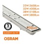 OSRAM LED-Chip Feuchtraum-Wannenleuchte 150cm PIR-Sensor (44W-38W-32W-25W Einstellbar) IP66