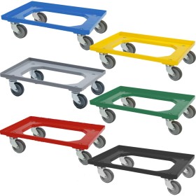 Carrello di trasporto con 4 ruote piroettanti 60 x 40 cm