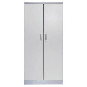 Wolfstahl Büro Stahlschrank - Aktenschrank Lichtgrau abschliessbar 92x42x195cm, aufgebaut