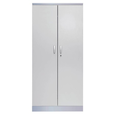 Wolfstahl Büro Stahlschrank - Aktenschrank Lichtgrau abschliessbar 92x42x195cm, aufgebaut