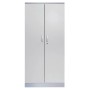 Wolfstahl Büro Stahlschrank - Aktenschrank Lichtgrau abschliessbar 92x42x195cm, aufgebaut