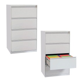 Wolfstahl Hängeregistraturschrank doppelbahnig 4 Schubladen 70 x 62 x 132 cm