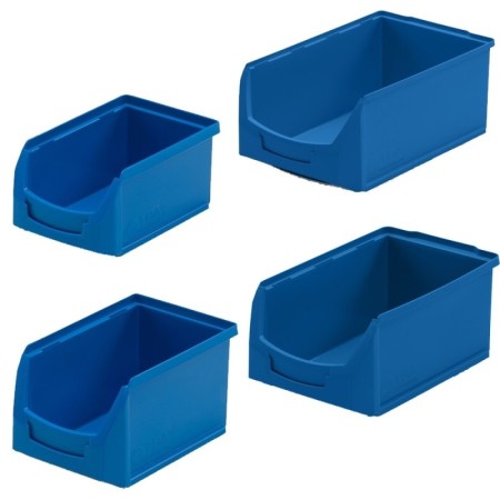 Contenitore portaoggetti blu con apertura frontale
