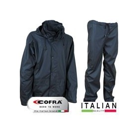Ensemble de protection contre la pluie (veste + pantalon) Cofra Blue