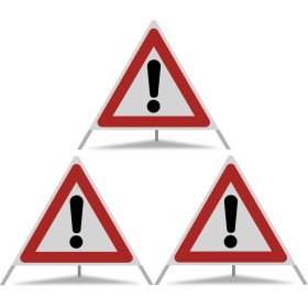 TRIO Faltsignal 70cm (Ausrufezeichen - Ausrufezeichen - Ausrufezeichen)