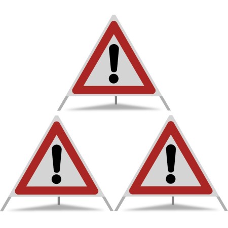 TRIO Faltsignal 70cm (Ausrufezeichen - Ausrufezeichen - Ausrufezeichen)