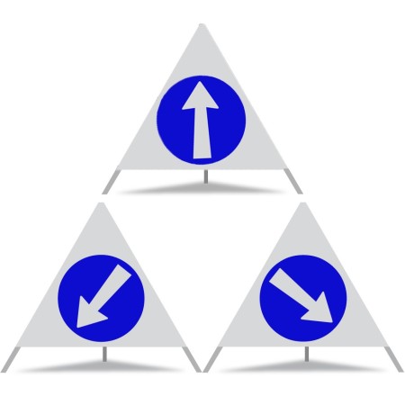 TRIO Faltsignal 70cm (Pfeil-Gerade - Pfeil-Links - Pfeil-Rechts)