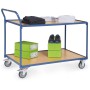 Fetra Tischwagen mit 2 Böden, Griff hochstehend, blau