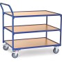 Fetra Tischwagen mit 3 Böden, Griff hochstehend, blau