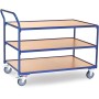 Fetra Tischwagen mit 3 Böden, Griff hochstehend, blau